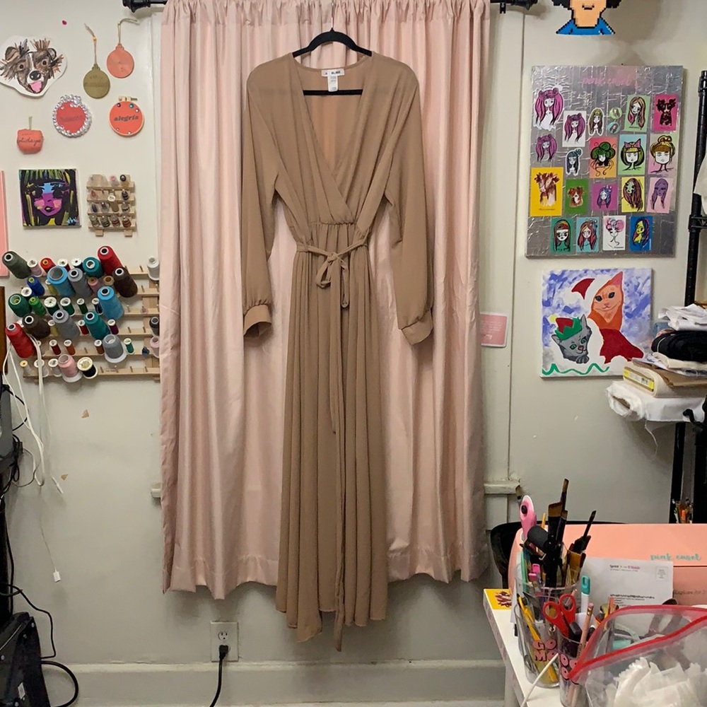 Nude Shear Maxi Dress